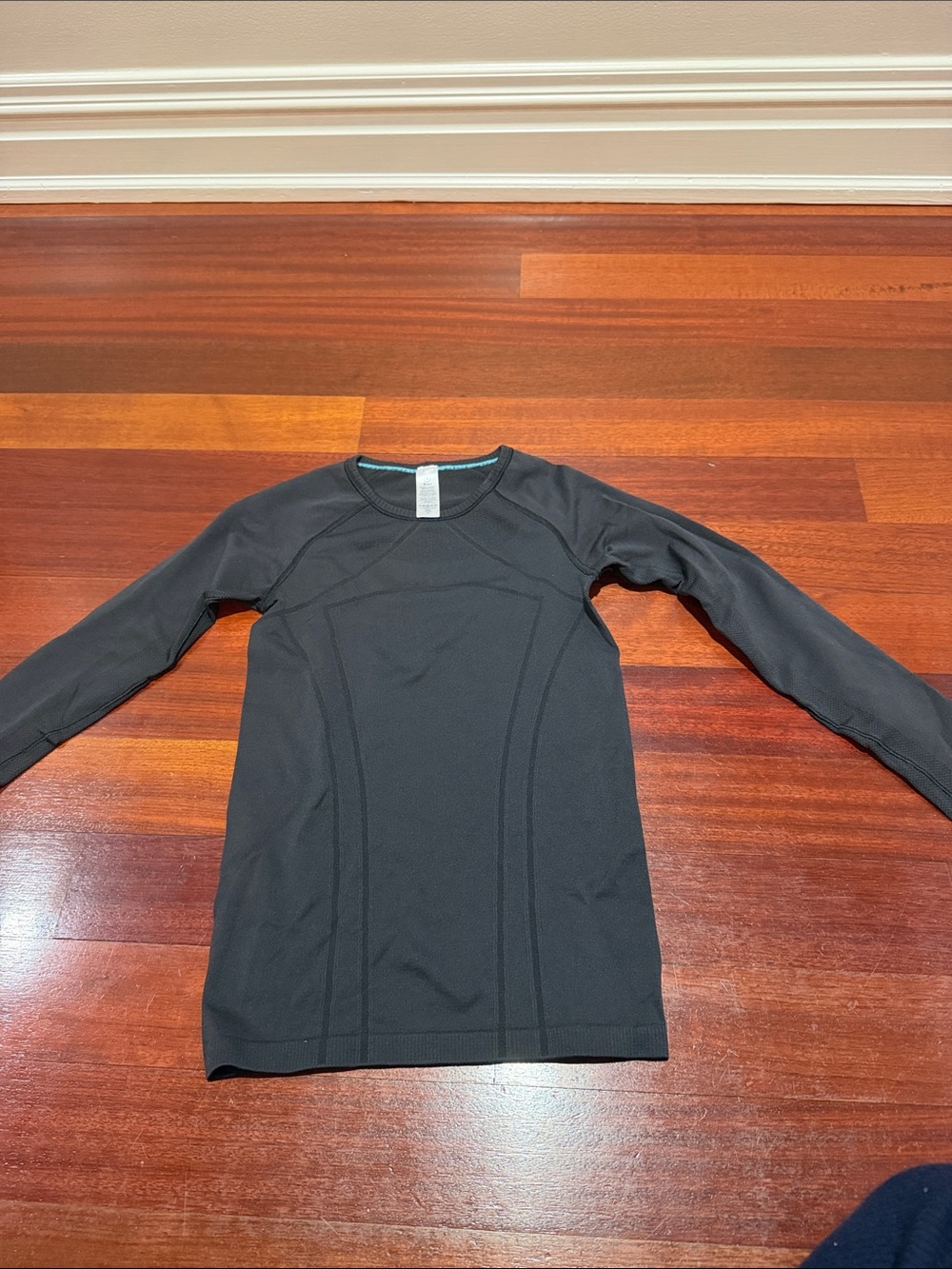 Ivivva Black Athletic Long Sleeve with Teal Stitching
